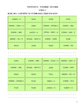 Đề thi violympic môn Toán Lớp 4 - Vòng 1 - Năm học 2015-2016